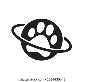 creative design of paw animal and planet