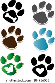 Creative design of  paw. Fully editable vector.