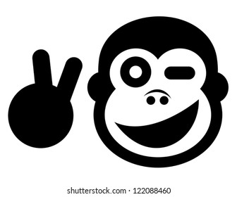 Creative design of peace monkey