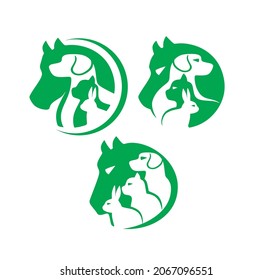 creative design of pet animal like horse cat dog and rabbit