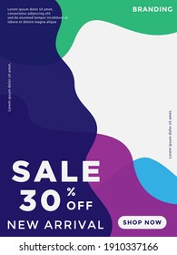 Creative design poster, banner, flyer sale 30% off. template promotion with colorful, easy editable vector eps 10.