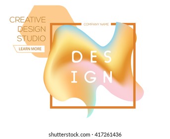 Creative design of poster with bright abstract gradient paint or ink stain.