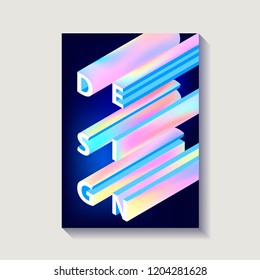Creative design poster with gradient word, creative typography. Modern style abstraction background. Abstract background of liquid colorful shapes. Futuristic design cover, banner, poster. Vector