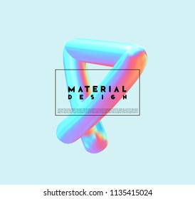 Creative design poster, minimal art trendy vector illustration. Abstract background with shapes 3d. Pattern with geometric figures. Realistic isometric elements of design.