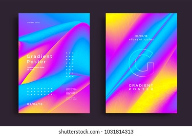 Creative design poster with vibrant gradients. Colorful bright backgrounds. Vector template for flyer, cover design.