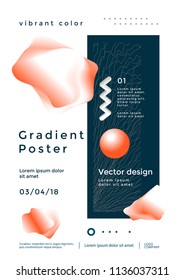 Creative design poster with vibrant gradients shapes. Minimal brigth backgrounds for flyer, cover, brochure. Vector template