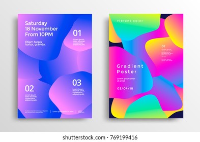 Creative design poster with vibrant gradients. Colorful brigth backgrounds for flyer, cover, brochure. Vector template