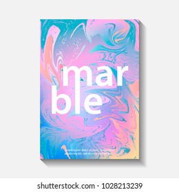 Creative design posters with marbling. Modern marble textures. Paint splash. Colorful fluid for poster, invitation, cover. Trendy style. Vector illustration.