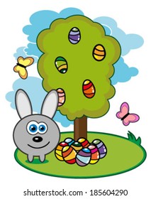 Creative design of  rabbit and Easter egg.