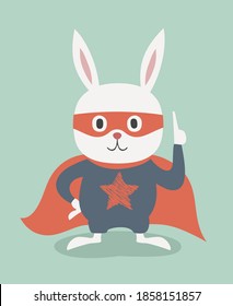 Creative design of rabbit hero illustration