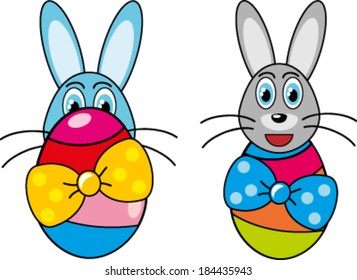 Creative  design of rabbits. Fully editable vector.