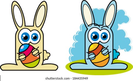 Creative  design of rabbits. Fully editable vector.