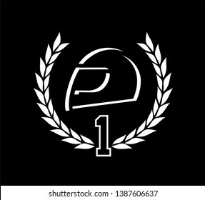 Creative design of Racing helmet flat icon