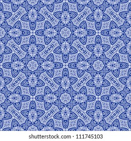 Creative design of a retro background in blue color, seamless illustration
