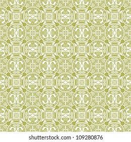 Creative design of a retro background in green color, seamless illustration