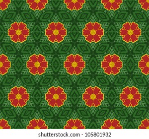 Creative design of a retro color background, multicolored seamless decorative pattern