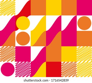Creative design in retro styles with geometric shapes. Flat style. Vector design for web banners, covers, business cards, conference stands