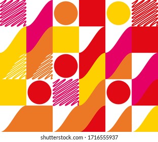 Creative design in retro styles with geometric shapes. Flat style. Vector design for web banners, covers, business cards, conference stands