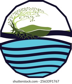 Creative Design of river Logo icon .