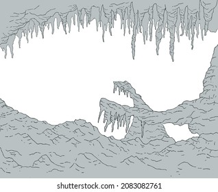 Creative design of rock formation illustration