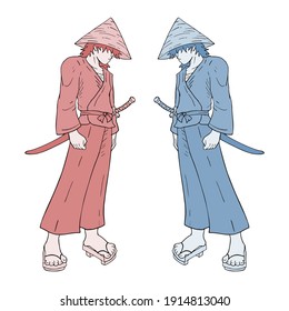 Kreatives Design der Samurai-Illustration