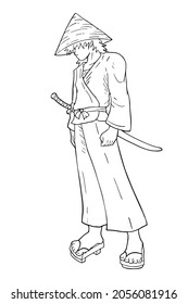 Diseño creativo de la ilustración de samurai