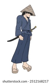 Diseño creativo de la ilustración del samurai