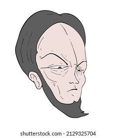 Diseño creativo de cabeza de hombre seria