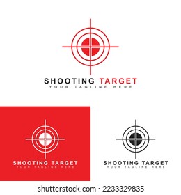 creative design shooting target logo with flat design