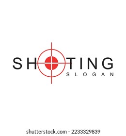 diseño creativo disparando el logo objetivo con diseño plano