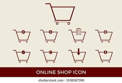 creative design shopping cart bundle icon set