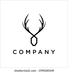creative design simple logo deer line