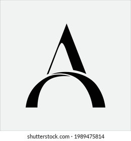 creative design simple logo initial A bridge