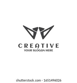 Creative design simple wing logo design template