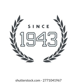 Creative design of since 1943 message