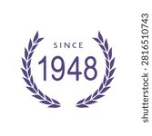 Creative design of since 1948 message