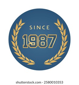 Creative design of since 1987 emblem