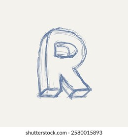 Creative design of sketch R font design