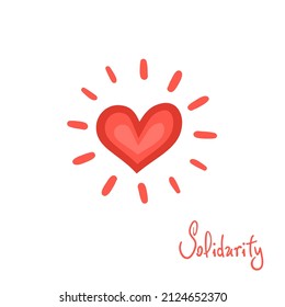 Creative design of solidarity heart symbol