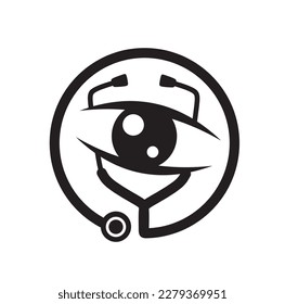 creative design of stethoscope and eye as doctor eye