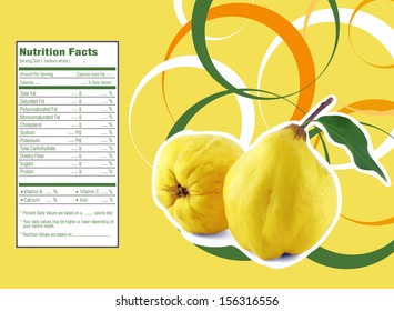 Creative Design for sweet quinces with Nutrition facts  label.