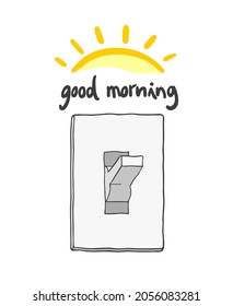 Creative design of switch and good morning illustration