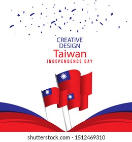 Creative Design Taiwan Independence Day Celebration Vector Template Illustration