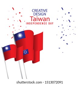 Creative Design Taiwan Independence Day Celebration Vector Template Illustration