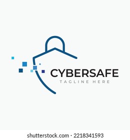 Kreatives Design des Technologie-Digital-Cyber-Sicherheitslogos mit modernem Schild und Schlüsselschutz-Konzept. Logo für Business, Digital und Technologie.