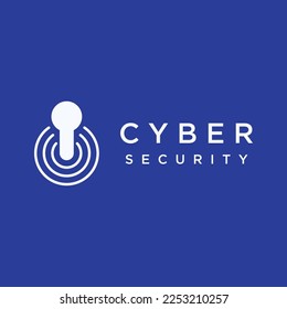 Creative design of technology digital cyber security logo with modern shield and key protection concept. Logo for business, digital and technology.