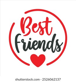 Creative Design Template Vector Illustration of Best Friends Text