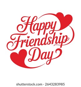 Creative Design Template: Vector Illustration of Happy Friendship Day Text
