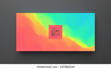 Creative design template with vibrant gradients. 3d vector Illustration for advertising, marketing, presentation. Perspective view. 