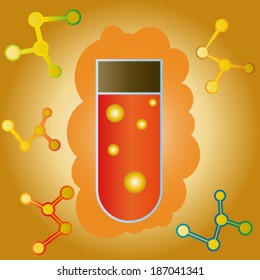 Creative design of test tube. Fully editable vector.